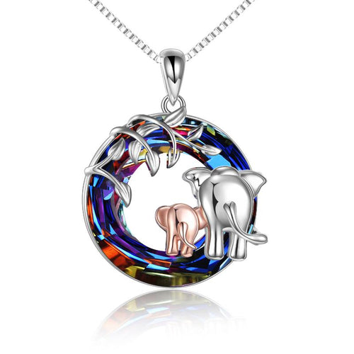 925 silver Elephant Necklace with Crystal Jewelry Gifts for Women Sterling Silver