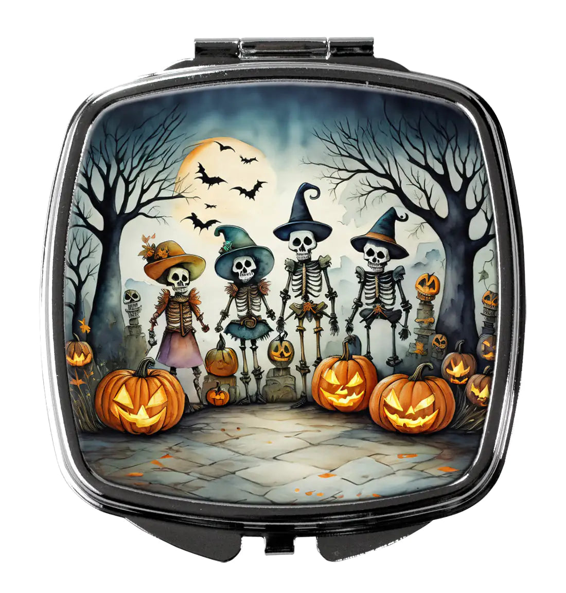 Calacas Skeletons Spooky Halloween Compact Mirror