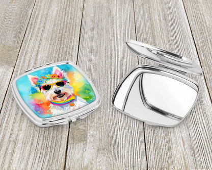 Westie Hippie Dawg Compact Mirror