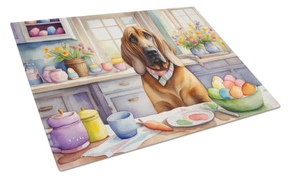 Decorating Easter Bloodhound Glass Cutting Board