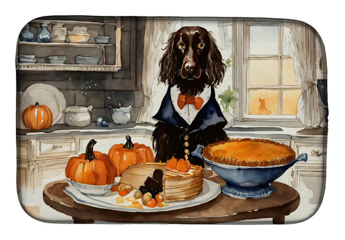 Boykin Spaniel Fall Kitchen Pumpkins Dish Drying Mat