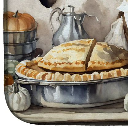 Old English Sheepdog Fall Kitchen Pumpkins Dish Drying Mat