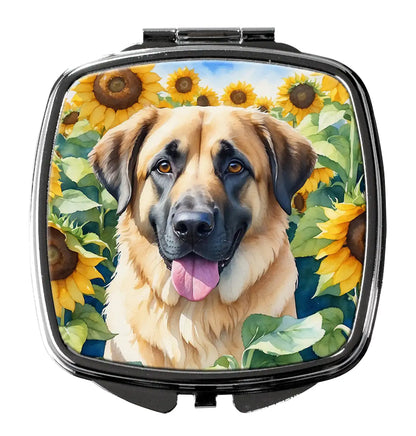 Anatolian Shepherd in Sunflowers Compact Mirror