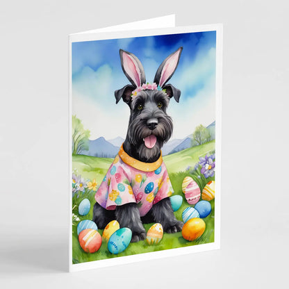 Schnauzer Easter Egg Hunt Greeting Cards Pack of 8