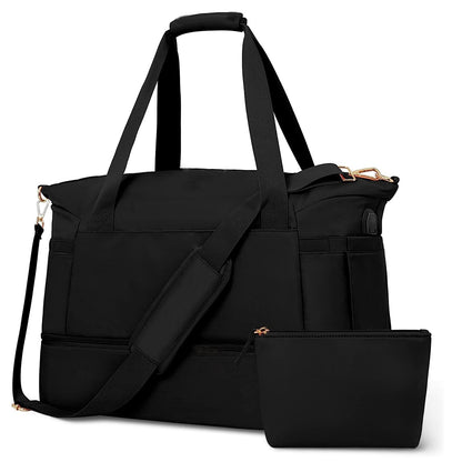 Travel Duffel Bag Sports Gym Bag For Girls Teen Birthday Gifts, Personal Item Weekender Bag Carry On Tote Bags For Women Men, Waterproof Overnight Luggage Bag With Trolley Sleeve