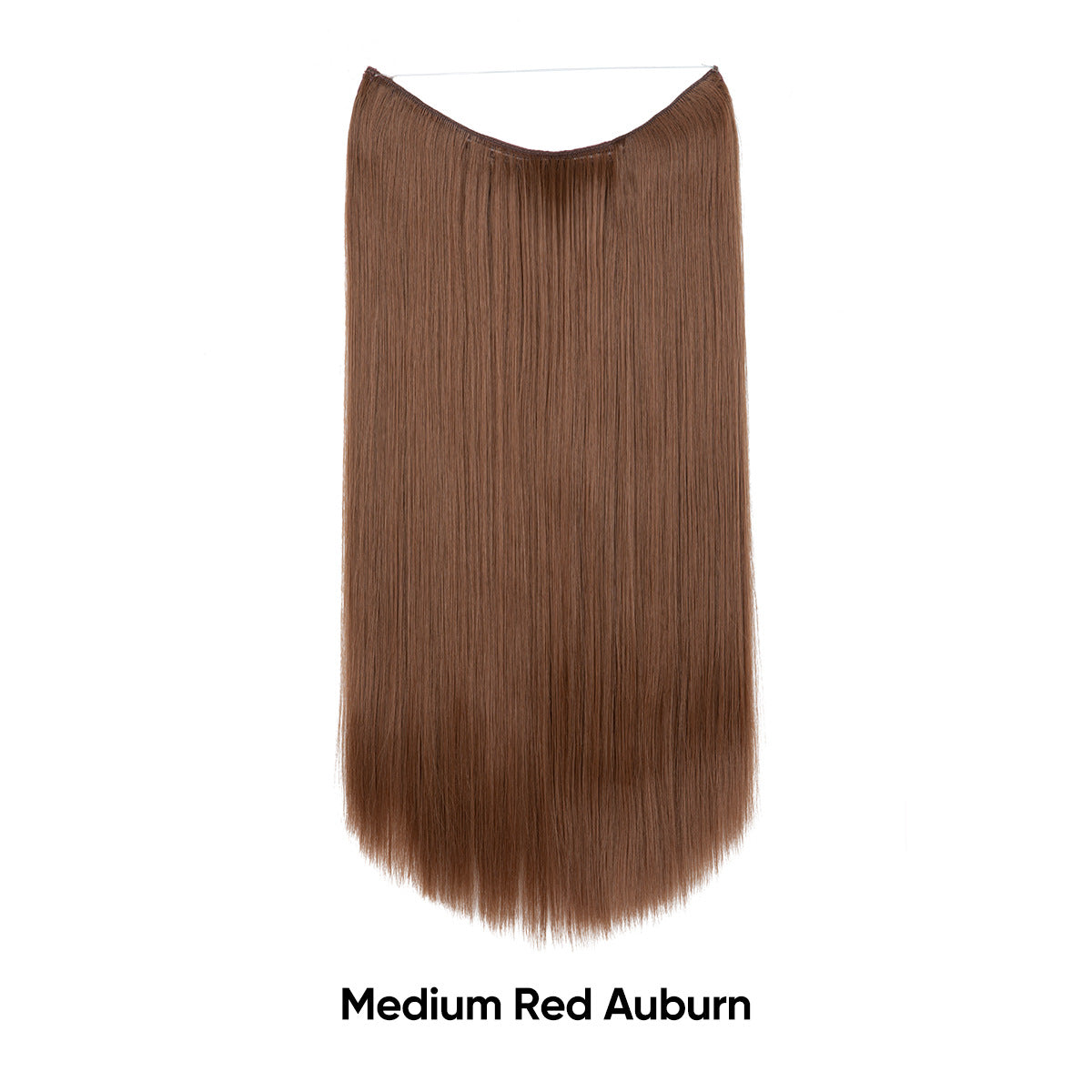Medium red auburn hair extension, straight one-piece fishline weft