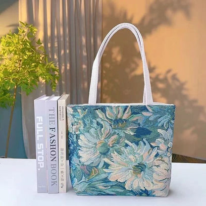 Double-sided Gold Wire Handheld Canvas Small Bag Wear-resistant