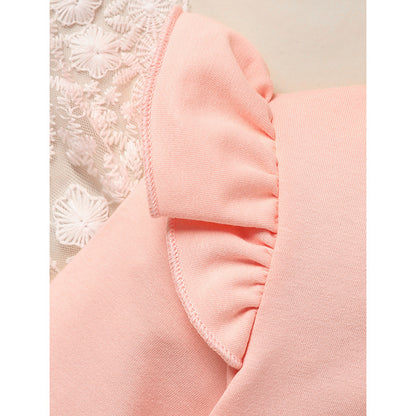 Baby Girls Skirt Set Letters Embroidery Long Sleeve Sweatshirt Tops & Rainbow Tutu Skirt Outfits