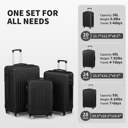 Three In One ABS PC Suitcase 20in 24in 28in Suitcase