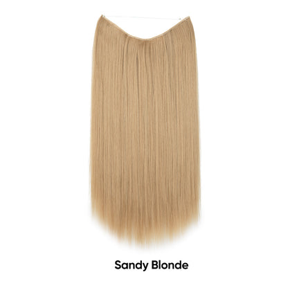 Sandy blonde hair extension, straight one-piece fishline weft