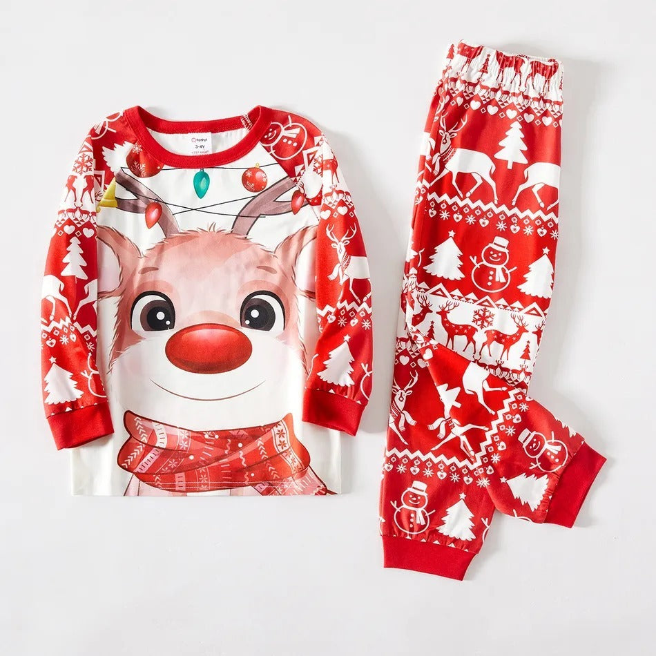 Fashion Casual Christmas Print sleep Wear Parent Child Set