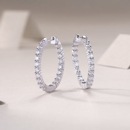 Merman Luxury Fashion Diamond Earrings Stud Set With Mosan Diamond Silver Ornaments