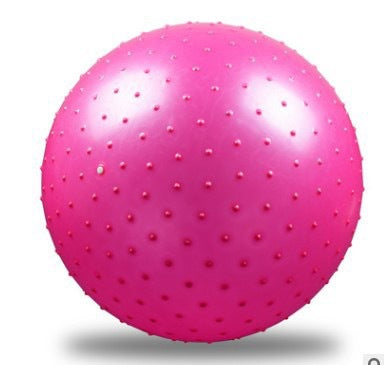 Pink spiked inflatable exercise ball with grip nubs, yoga fitness workout ball