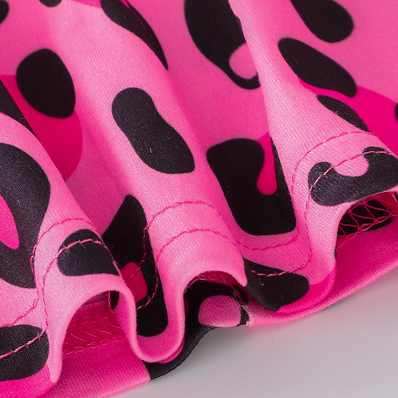 3pcs Toddler Girl's Halloween Skull Ghost Bats Print Stretch Long Sleeve A-line Dresses