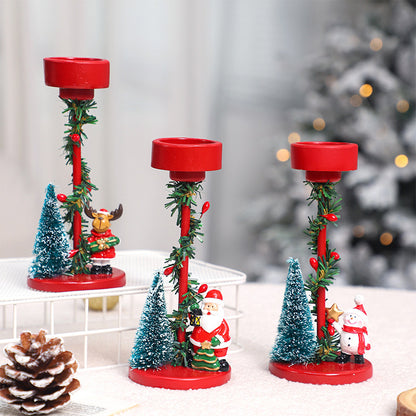 Decorations Resin Christmas Tree Elderly Candlestick
