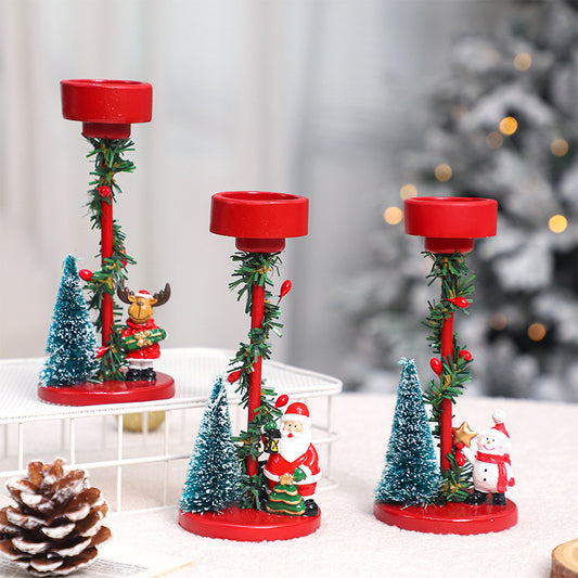 Decorations Resin Christmas Tree Elderly Candlestick