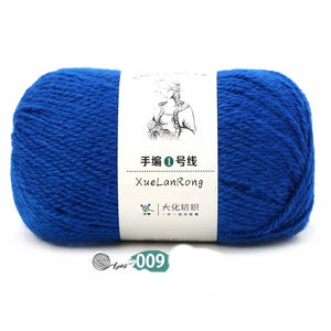 Hand-knitted wool yarn ball, royal blue, 4-strand coarse DIY scarf yarn