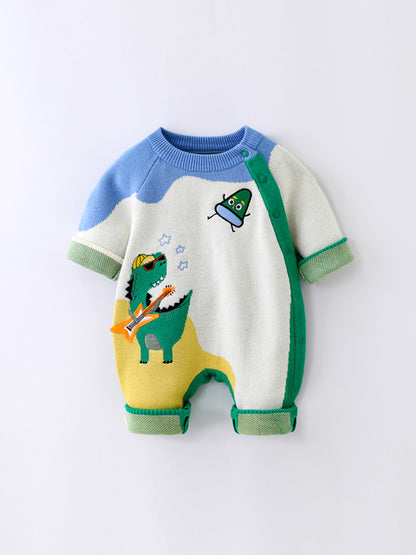 Baby Leisure Long Sleeve Double-layer Embroidered Jumpsuit