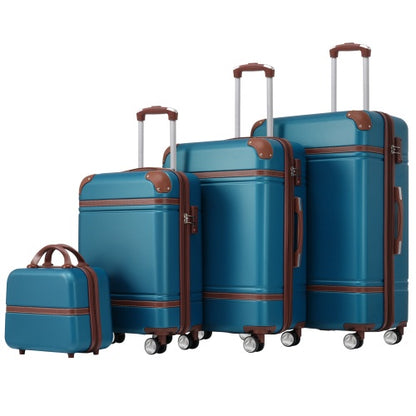 Hard shell Sets 4 Pieces 20x24x28 Luggage's And Cosmetic Case Spinner Suitcase With TSA Lock Lightweight
