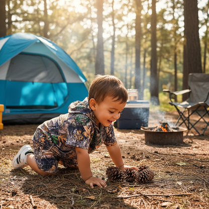 Toddler Baby Boy Outfits Little Sleeve Camouflage Print Hoodie Sweatshirt Shirts & Short Pants With Pocket