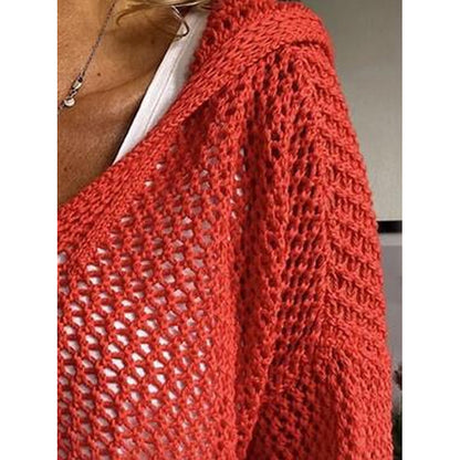 Women Fall Hoodies Sweater Knit V Neck Tops Casual Long Sleeve Pullover Shirts