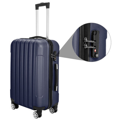Vertical 3-in-1 Spinner Wheel With Handle Trolley Case 20in 24in 28in ABS Aluminum Alloy Classic Color - Navy Blue