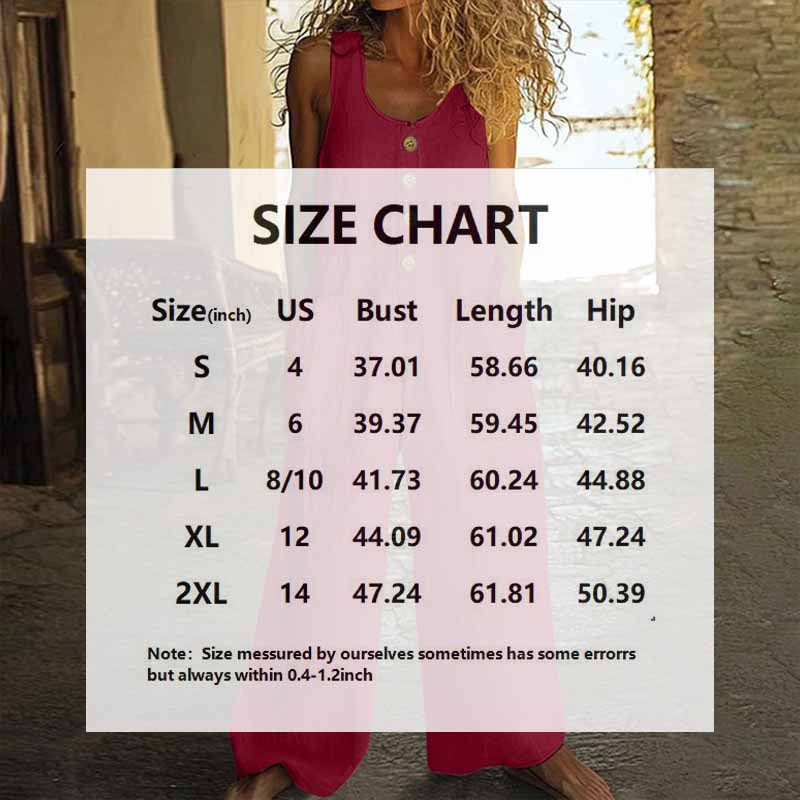 Women's Elegant Wide-Leg Jumpsuit - Button Front Formal & Casual Romper, Lightweight Wear