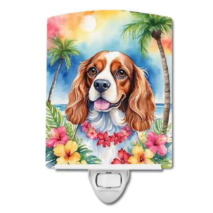 Cavalier Spaniel Luau Ceramic Night Light