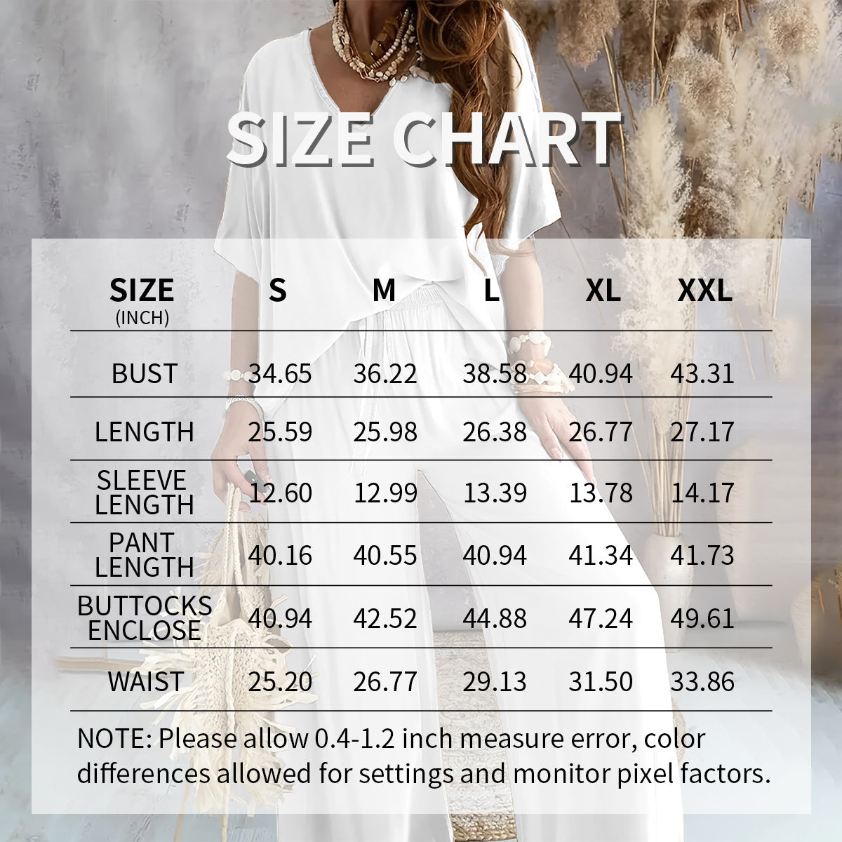 Women's 2 Piece Outfit, Casual Solid Color V-Neck Half Sleeve Top And Wide Leg Pants Lounge Set