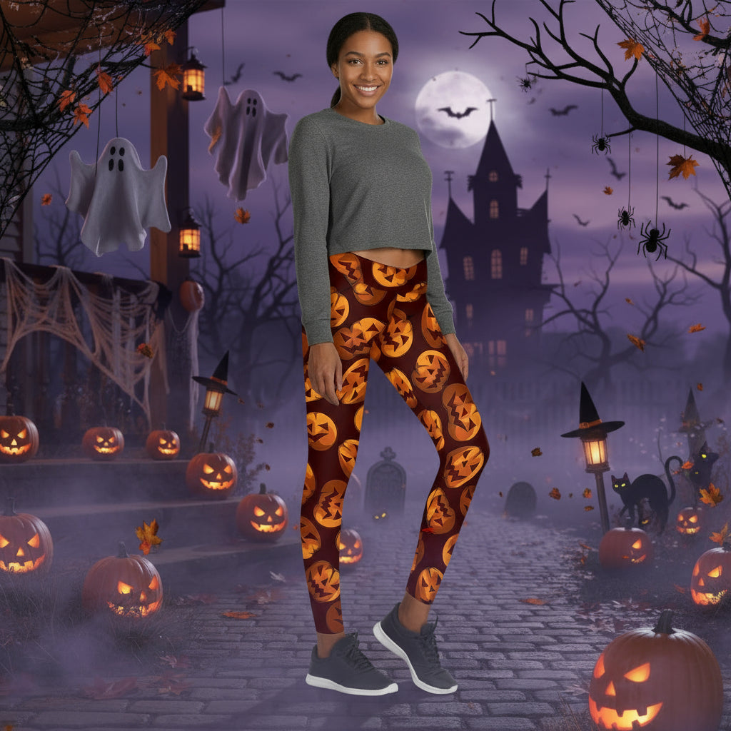 Printed Leggings Halloween Sports Yoga High Stretch Pencil Pants