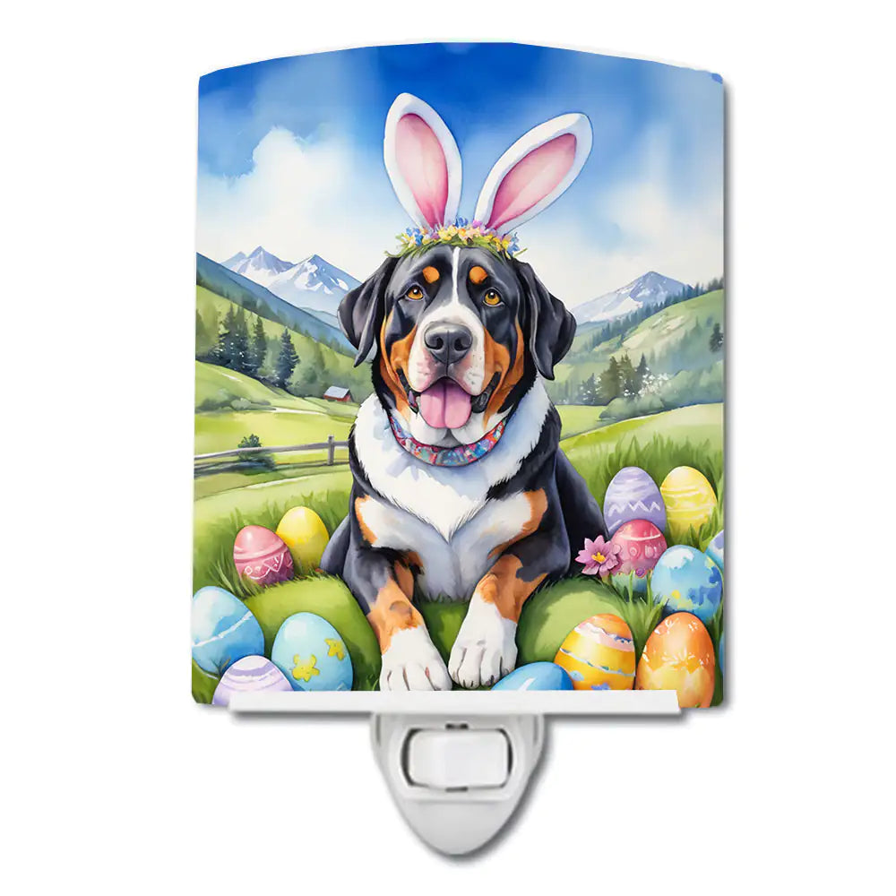 Greater Swiss Mountain Dog Easter Egg Hunt Ceramic Night Light