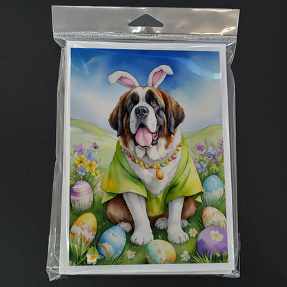 Saint Bernard Easter Egg Hunt Greeting Cards Pack of 8