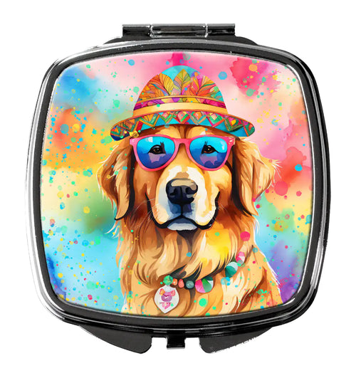 Golden Retriever Hippie Dawg Compact Mirror