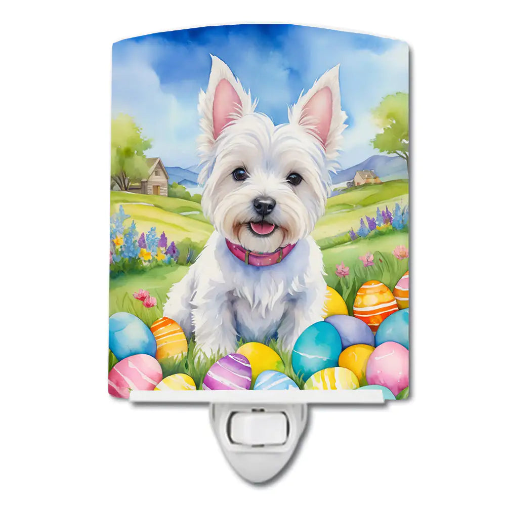 Westie Easter Egg Hunt Ceramic Night Light