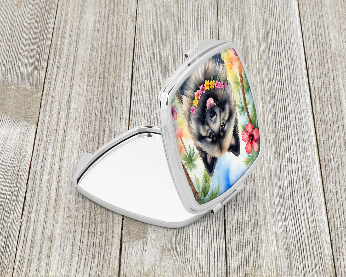 Keeshond Luau Compact Mirror