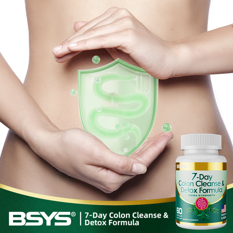 Colon cleanse supplement bottle with white cap beside a green shield health graphic