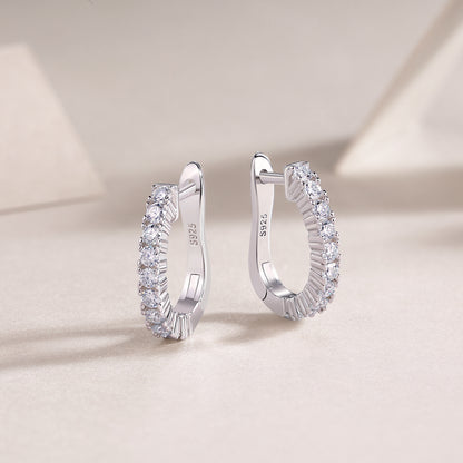 Modern Guide Luxury Fashion Diamond Earrings Stud Set With Mosan Diamond Silver Ornaments