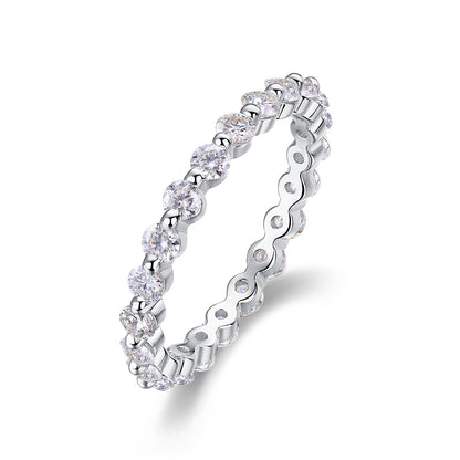 Row Of Diamonds, Moissanite Rings, Silver Rings, Luxury Fashion Rings