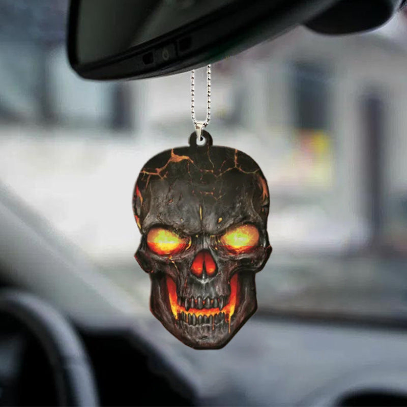 Halloween Skull Car Pendant Acrylic Flat Ornament