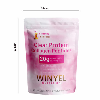 WINYEL clear protein collagen peptides pouch, raspberry lemonade, 14 cm