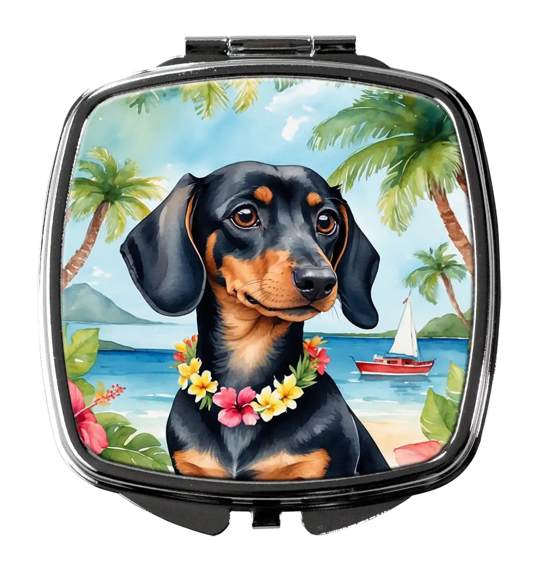 Dachshund Luau Compact Mirror