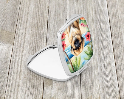 Pekingese Luau Compact Mirror
