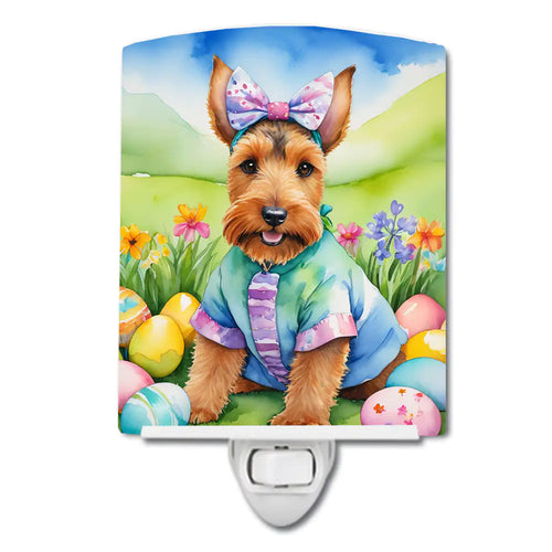 Welsh Terrier Easter Egg Hunt Ceramic Night Light