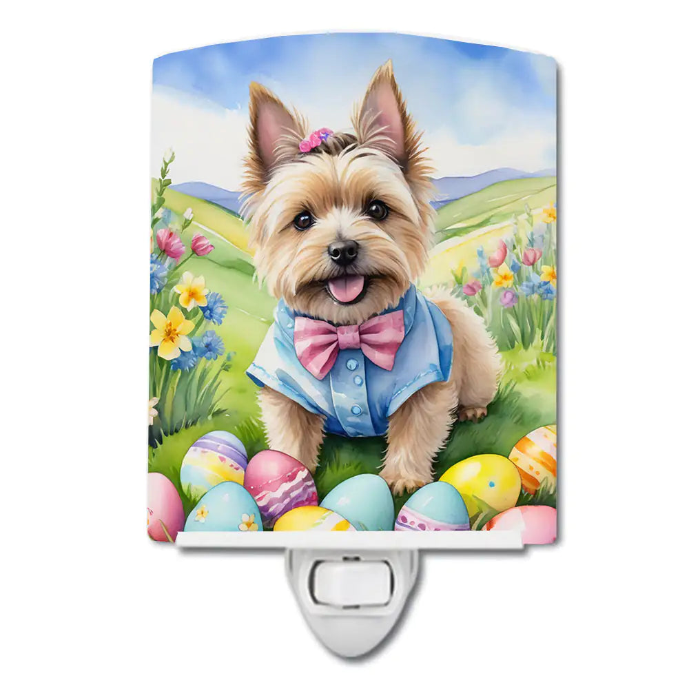 Cairn Terrier Easter Egg Hunt Ceramic Night Light