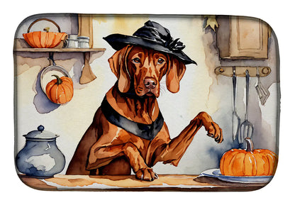 Vizsla Fall Kitchen Pumpkins Dish Drying Mat