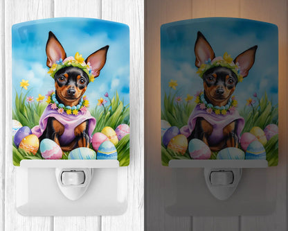 Miniature Pinscher Easter Egg Hunt Ceramic Night Light