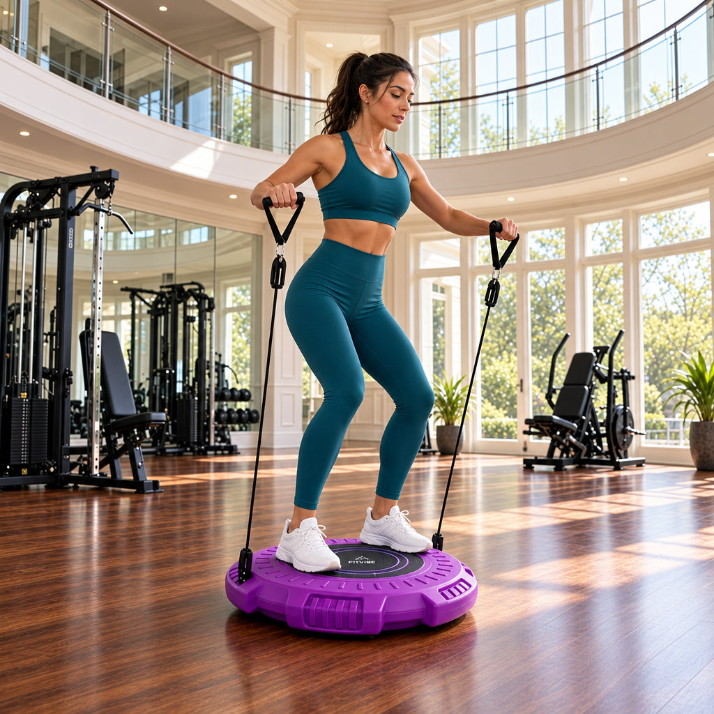 Purple twisting fitness disc with magnetic therapy for balance and core training