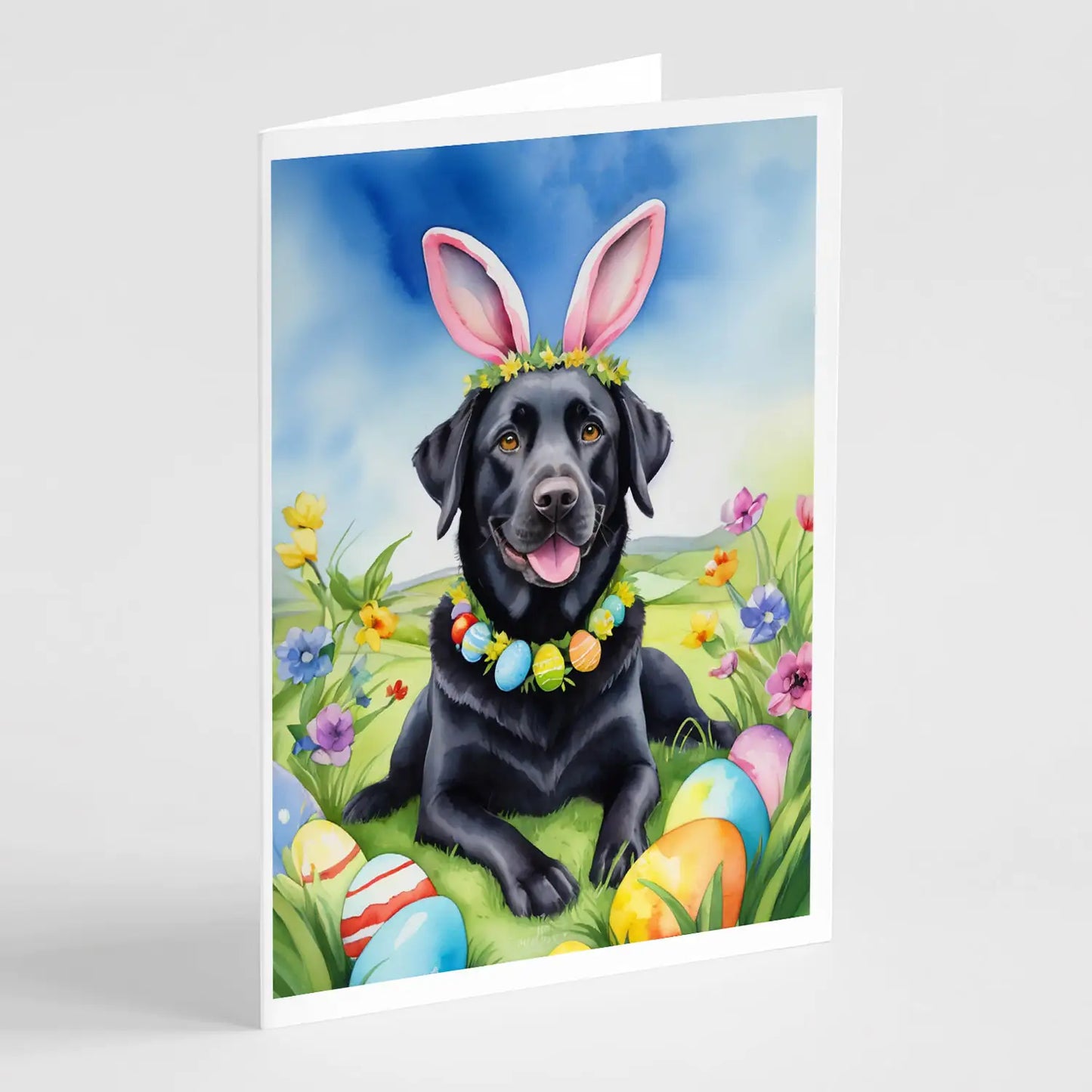 Black Labrador Retriever Easter Egg Hunt Greeting Cards Pack of 8