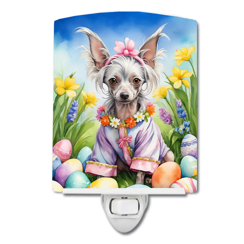 Chinese Crested Easter Egg Hunt Ceramic Night Light