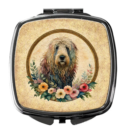Komondor and Flowers Compact Mirror